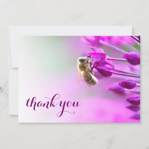 Enchanting thank you Card with flower and bee