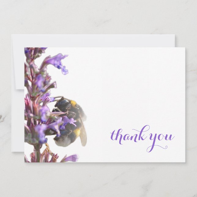 Enchanting thank you Card with flower bumblebee (Front)