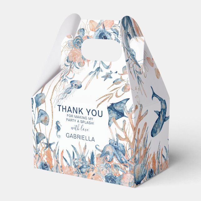 Enchanting Under-the-Sea Thank You Favour Favour Box (Front Side)