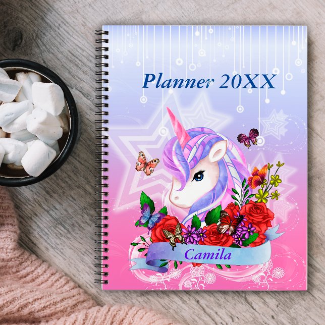 Enchanting Unicorn, butterflies & Roses customised Planner (Creator Uploaded)
