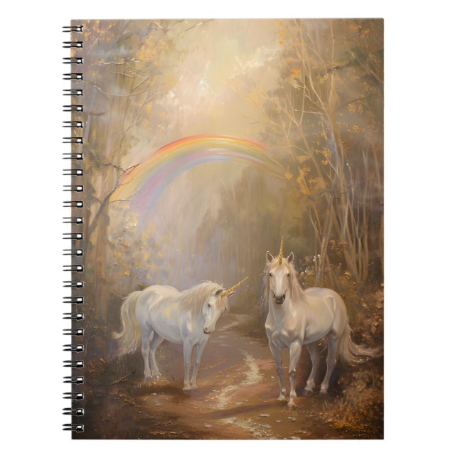 Enchanting Unicorn Forest Rainbow Notebook  (Front)