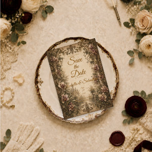 Enchanting Vintage Orchid Wedding Save The Date