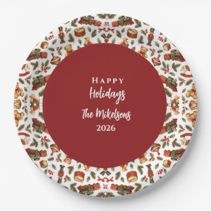 Enchanting Vintage Storybook Christmas Magic Paper Plate
