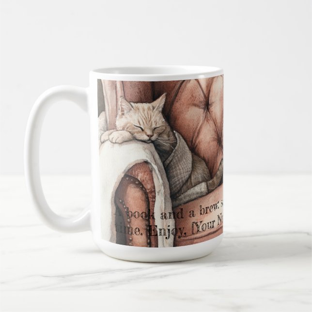 Enchanting Watercolor Booklover Mug (Left)