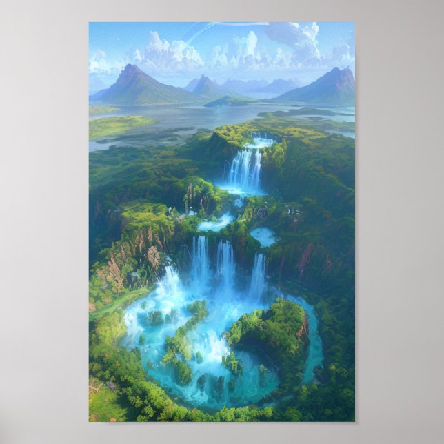 Enchanting Waterfall Poster (Front)