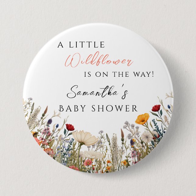 Enchanting White Meadow Little Wildflower 7.5 Cm Round Badge (Front)