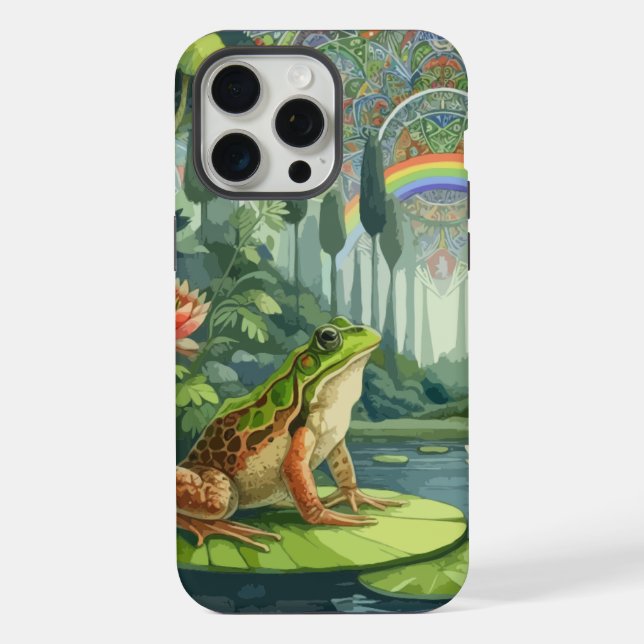 Enchanting William Morris Frog in a Forest  iPhone Case (Back)