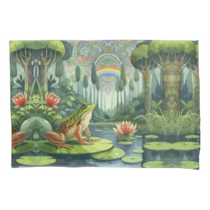 Enchanting William Morris Frog in a Forest  Pillowcase