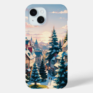 Enchanting Winter Village iPhone 15 Case