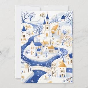 Enchanting Winter Village Christmas Card