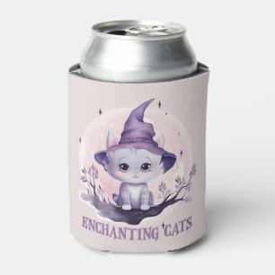 Enchanting Witch Cat Can Cooler