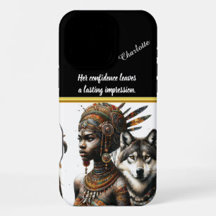 Enchanting woman-wolf bond in nature iPhone 16 pro max case