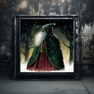 Enchanting Woodland Santa: African American (2) Poster