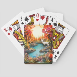 Enchanting Woodlands Scene Playing Cards