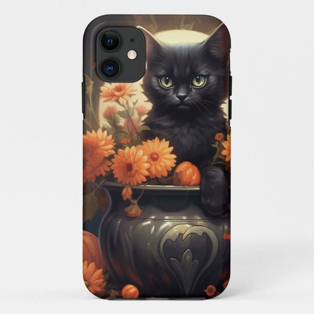 Enchantingly Adorable Halloween Cat Case-Mate iPhone Case (Back)