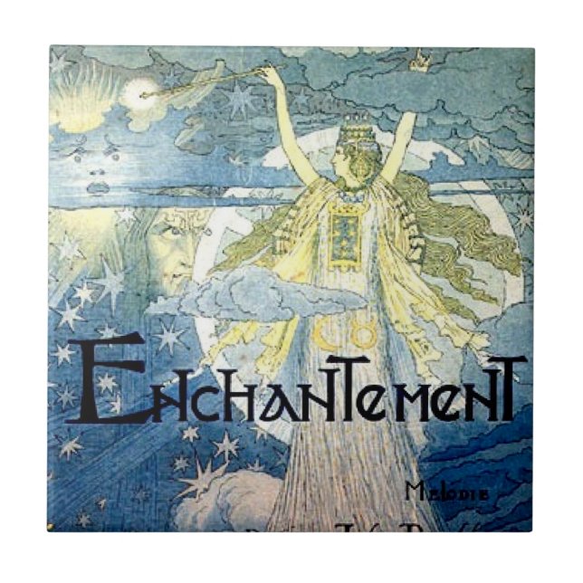 Enchantment art nouveau magic ceramic tile (Front)