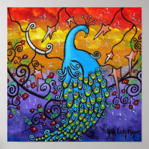 Enchantment Colourful Peacock Poster