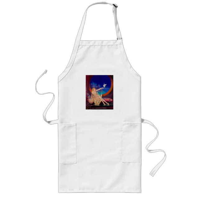 Enchantment of Arabian Concubine Pinup Girl Long Apron (Front)