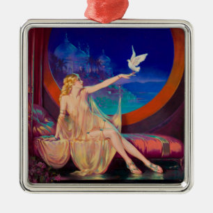 Enchantment of Arabian Concubine Pinup Girl Metal Ornament