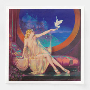Enchantment of Arabian Concubine Pinup Girl Napkin