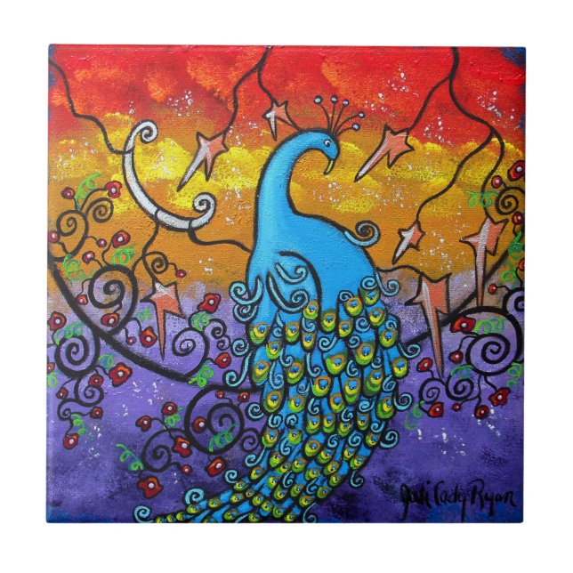 Enchantment Peacock Art Tile (Front)