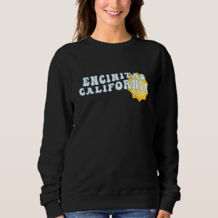 Encinitas California CA Retro Wavy Souvenir Vacati Sweatshirt