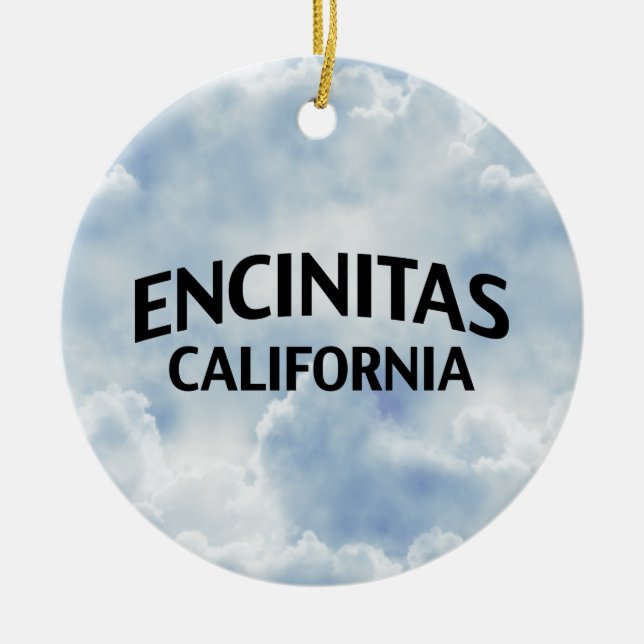 Encinitas California Ceramic Tree Decoration (Front)