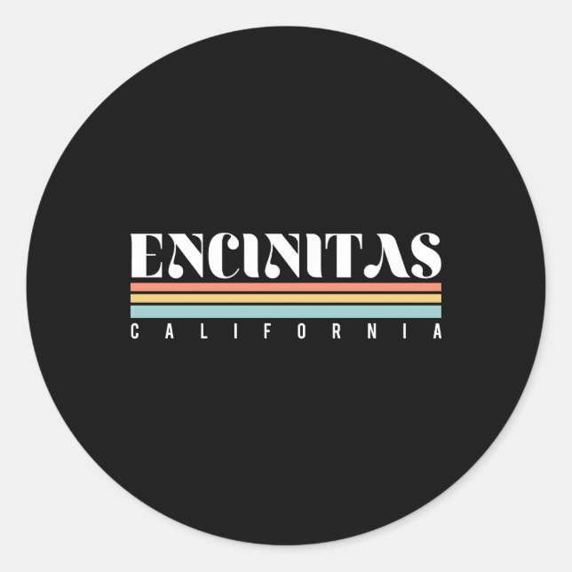 Encinitas California Classic Round Sticker (Front)