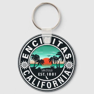 Encinitas California Retro Sunset Souvenirs 80s Key Ring