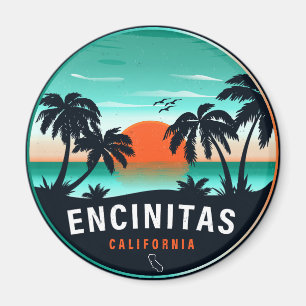 Encinitas California Retro Sunset Souvenirs 80s Magnet