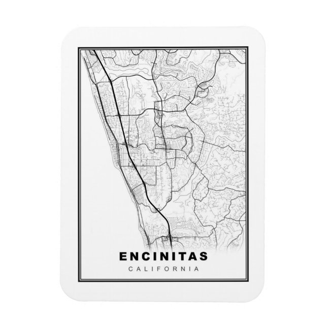 Encinitas Map Magnet (Vertical)