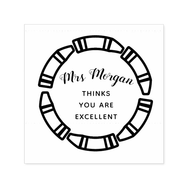 Encircled crayons teachers excellence Rubber Stamp (Design)