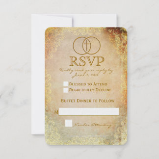 Encircled Cross Religious Wedding RSVP Card 2