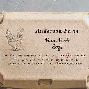 Encircled Date - Farm Fresh Eggs Carton Self-inking Stamp