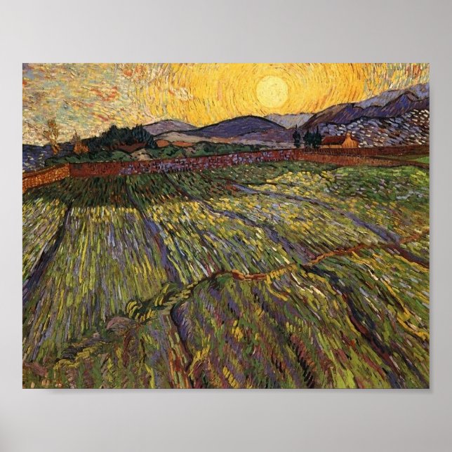 Enclosed Field Rising Sun (F737) Van Gogh Fine Art Poster (Front)