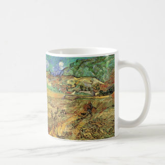 Enclosed Wheat Field w Peasant by Vincent van Gogh Coffee Mug