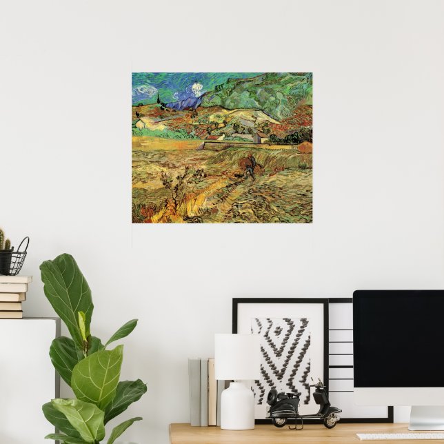 Enclosed Wheat Field w Peasant by Vincent van Gogh Poster (Home Office)