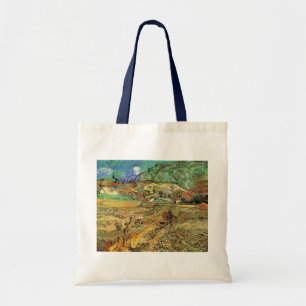 Enclosed Wheat Field w Peasant by Vincent van Gogh Tote Bag