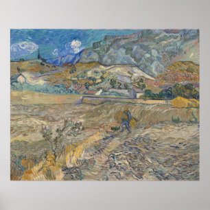 Enclosed Wheat Field with Peasant Van Gogh Poster