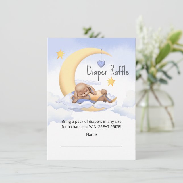 Enclosure Card Baby shower Diaper Raffle. (Standing Front)