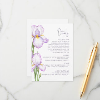 Enclosure Card Details for Wedding. 