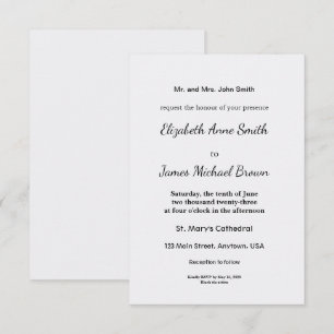 Enclosure Card   Elegant Wedding   Formal Invite