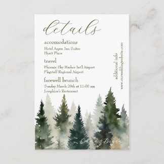 Enclosure Card |FOrest Pine Watercolor