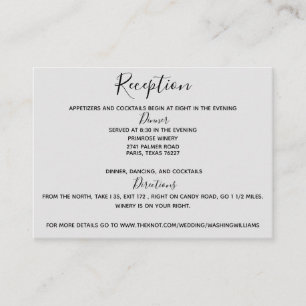 Enclosure Card Grey Wedding Reception