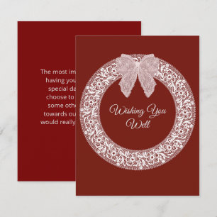  Enclosure Card Lace Bow Wedding Insert
