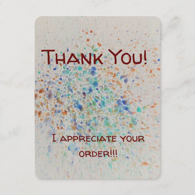 Enclosure card-Order Thank You message Card (Front)