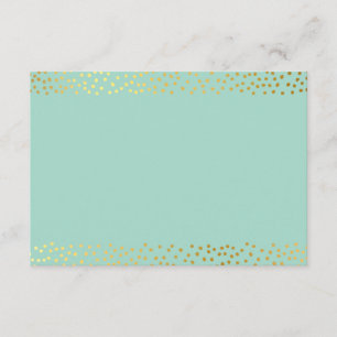 ENCLOSURE CARD rustic gold mini cute confetti mint