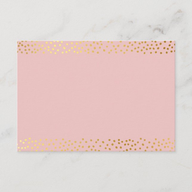 ENCLOSURE CARD rustic gold mini cute confetti pink (Front)