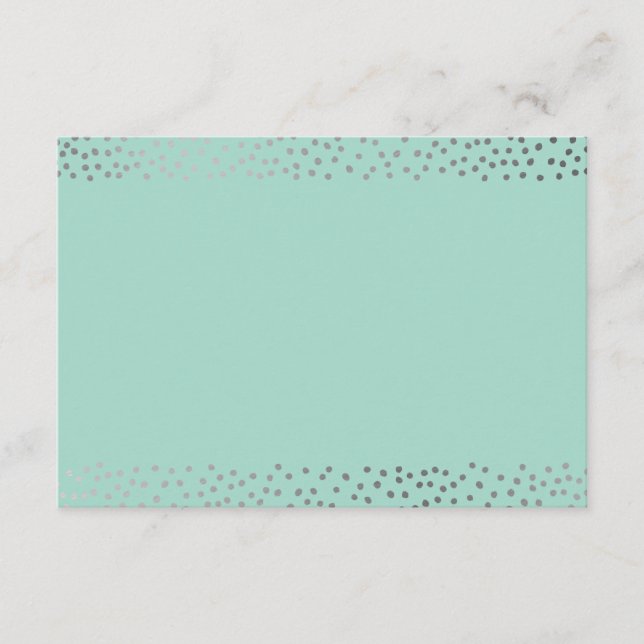 ENCLOSURE CARD rustic mini silver confetti mint (Front)