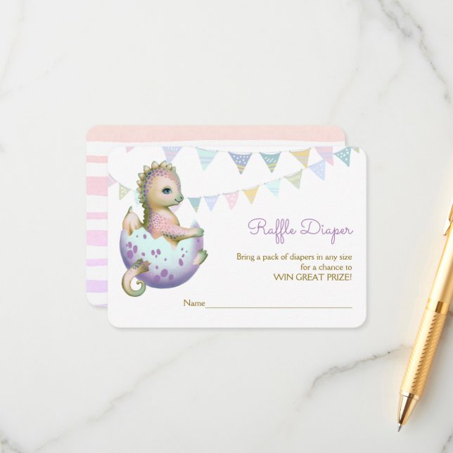 Enclosure Card  with a cute dragon. (Front/Back In Situ)